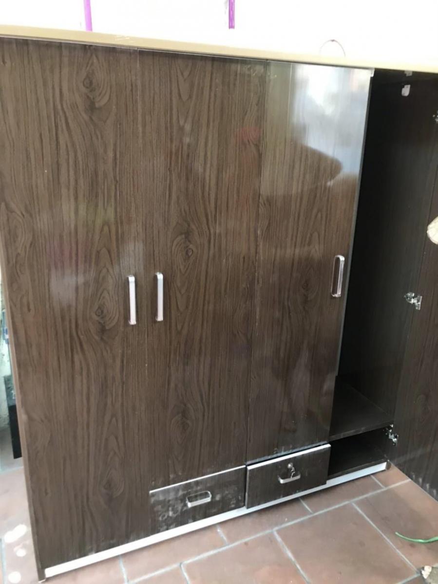 Tủ Quần Áo Nhựa 4 Cánh - Màu Óc Chó